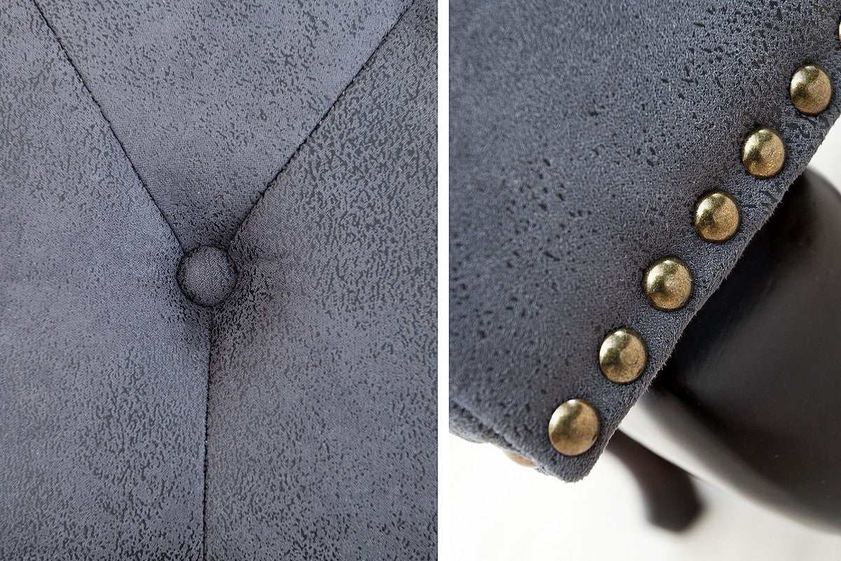 Chesterfield Fußhocker Grau Antik Look aus dem Hause Casa Padrino