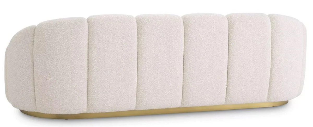Luxus Sofa Creme / Messing 230 x 80 x H. 71 cm - Wohnzimmer & Hotel Sofa - Wohnzimmer & Hotel Möbel - Luxus Kollektion