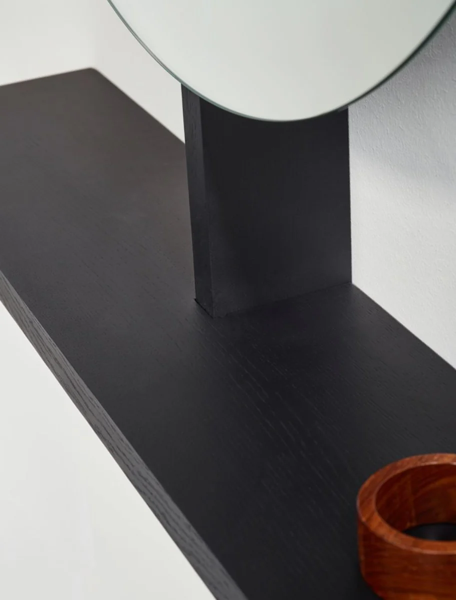 Luxus Spiegel / Wandspiegel mit Ablage Schwarz 100 x 20 x H. 115 cm - Luxus Möbel