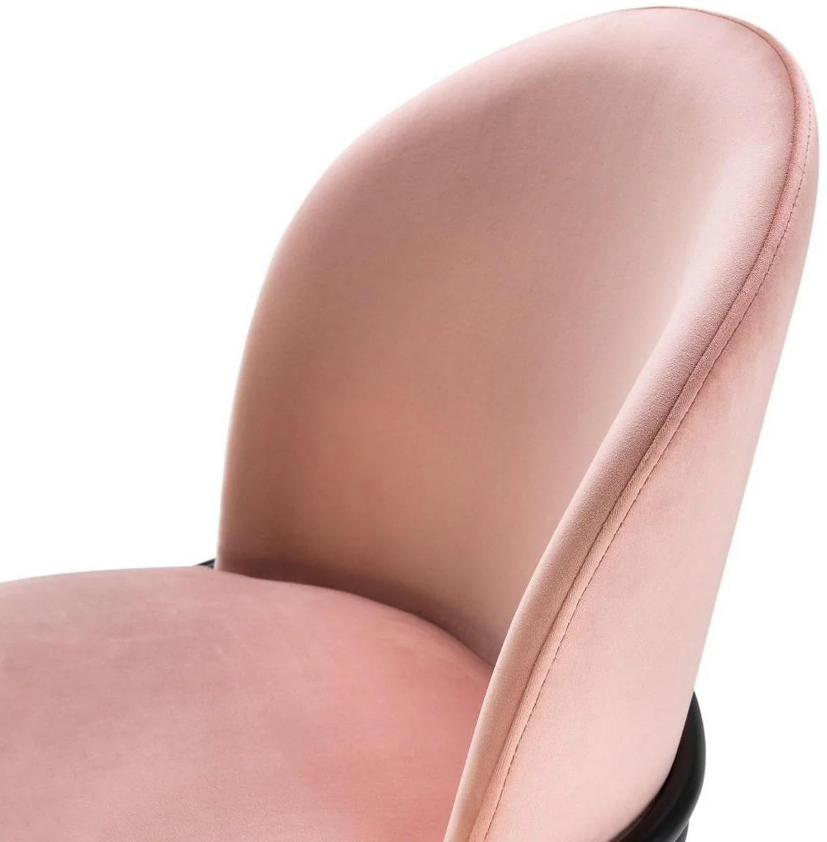 Luxus Esszimmerstühle Rosa / Schwarz 49 x 56 x H. 82 cm - Küchenstühle mit edlem Samtstoff - Esszimmer Set