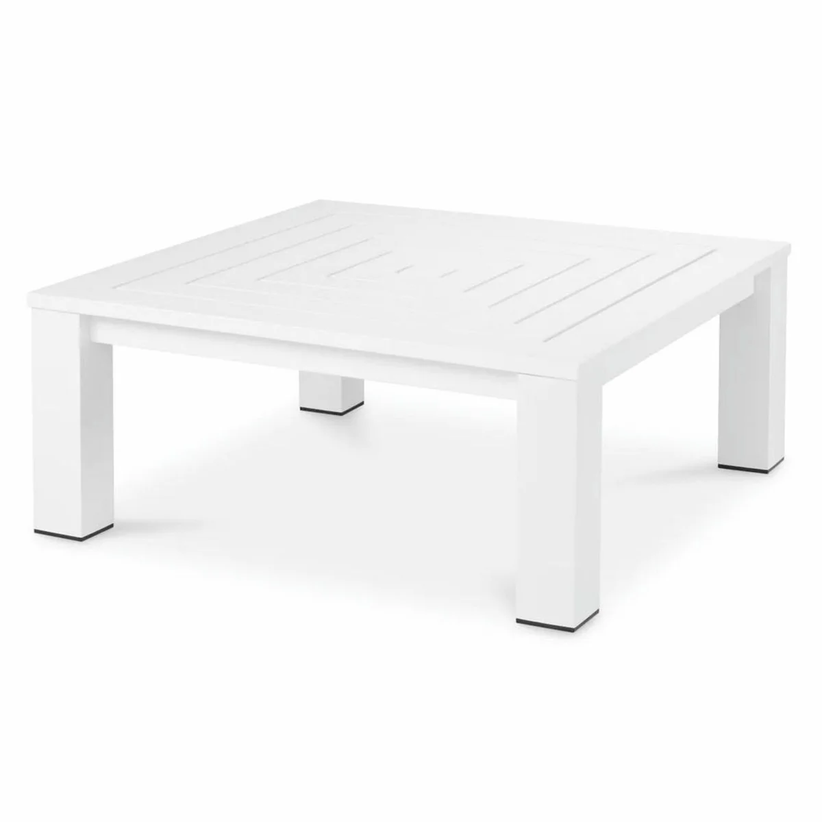 Luxus Couchtisch Matt Weiß / Schwarz 101,5 cm - Outdoor Garten Möbel