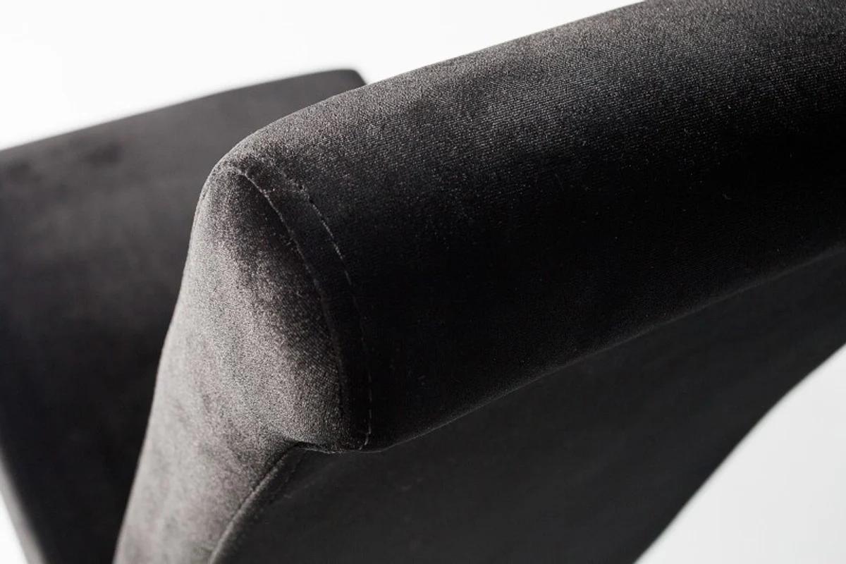 Luxus Modern Barock Esszimmer Stuhl Blau / Silber - Designer Stuhl