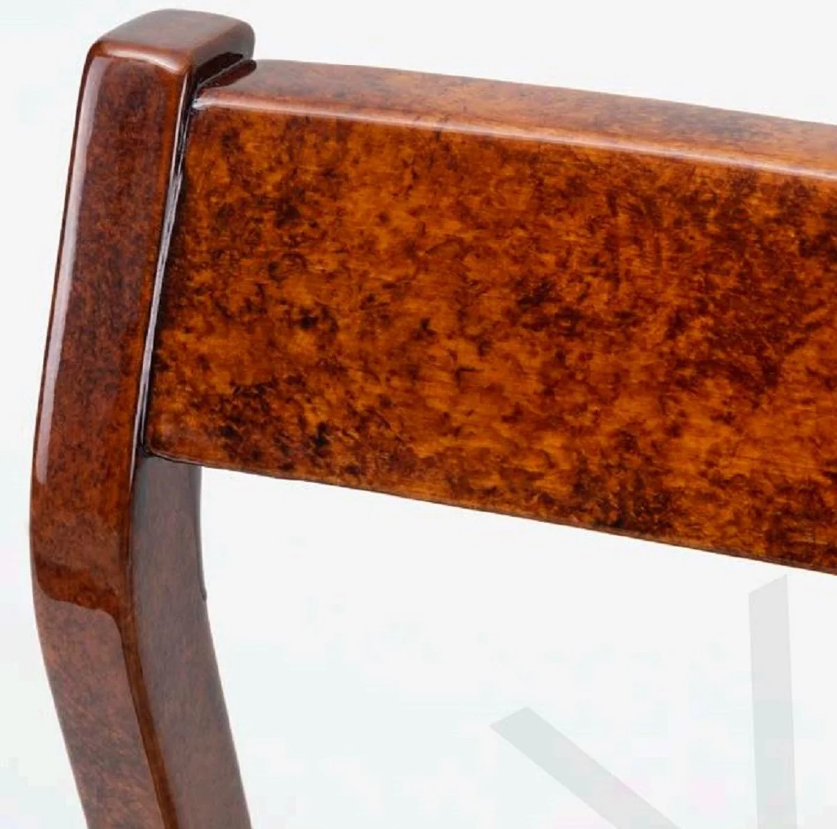 Luxus Esszimmerstuhl 6er Set Braun / Creme 50 x 67 x H. 77 cm - Luxus Massivholz Küchen Stühle - Esszimmer Möbel - Küchen Möbel - Luxus Möbel - Luxus Esszimmer Einrichtung