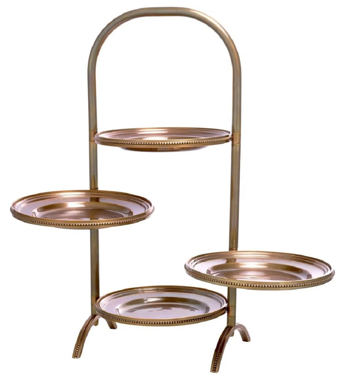 Luxus Etagere mit Tragegriff Vintage Messing 21 x 18,5 x H. 47,5 cm - Gastronomie Accessoires - Restaurant Accessoires - Hotel Accessoires - Luxus Accessoires - Luxus Qualität