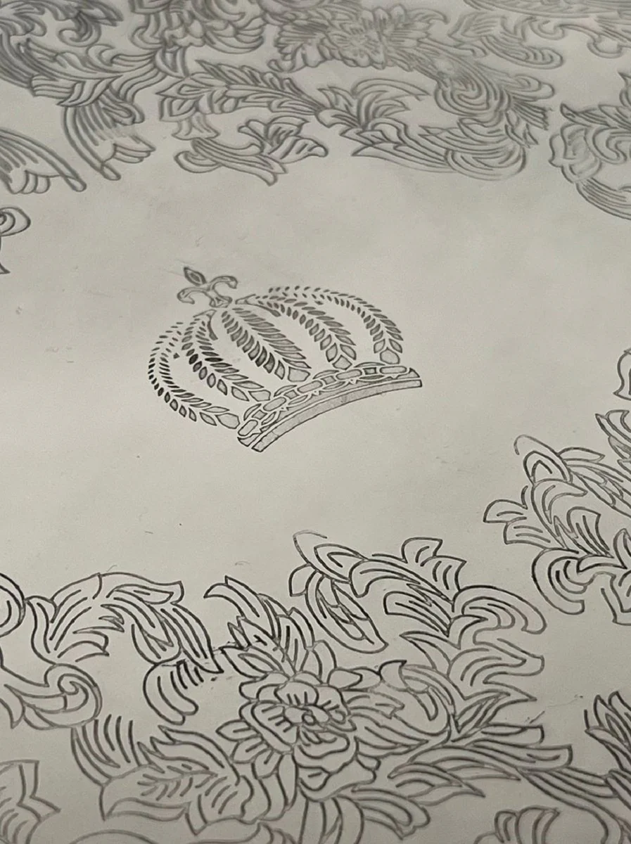 Pompöös by Luxus Barock Serviertablett Krone Silber 53 cm - designed by Harald Glööckler