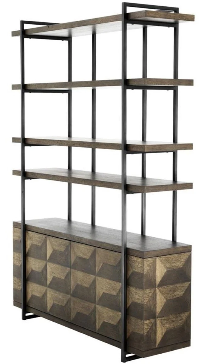 Luxus Regalschrank mit 2 Türen Braun / Bronze 140 x 40 x H. 200 cm - Wohnzimmerschrank