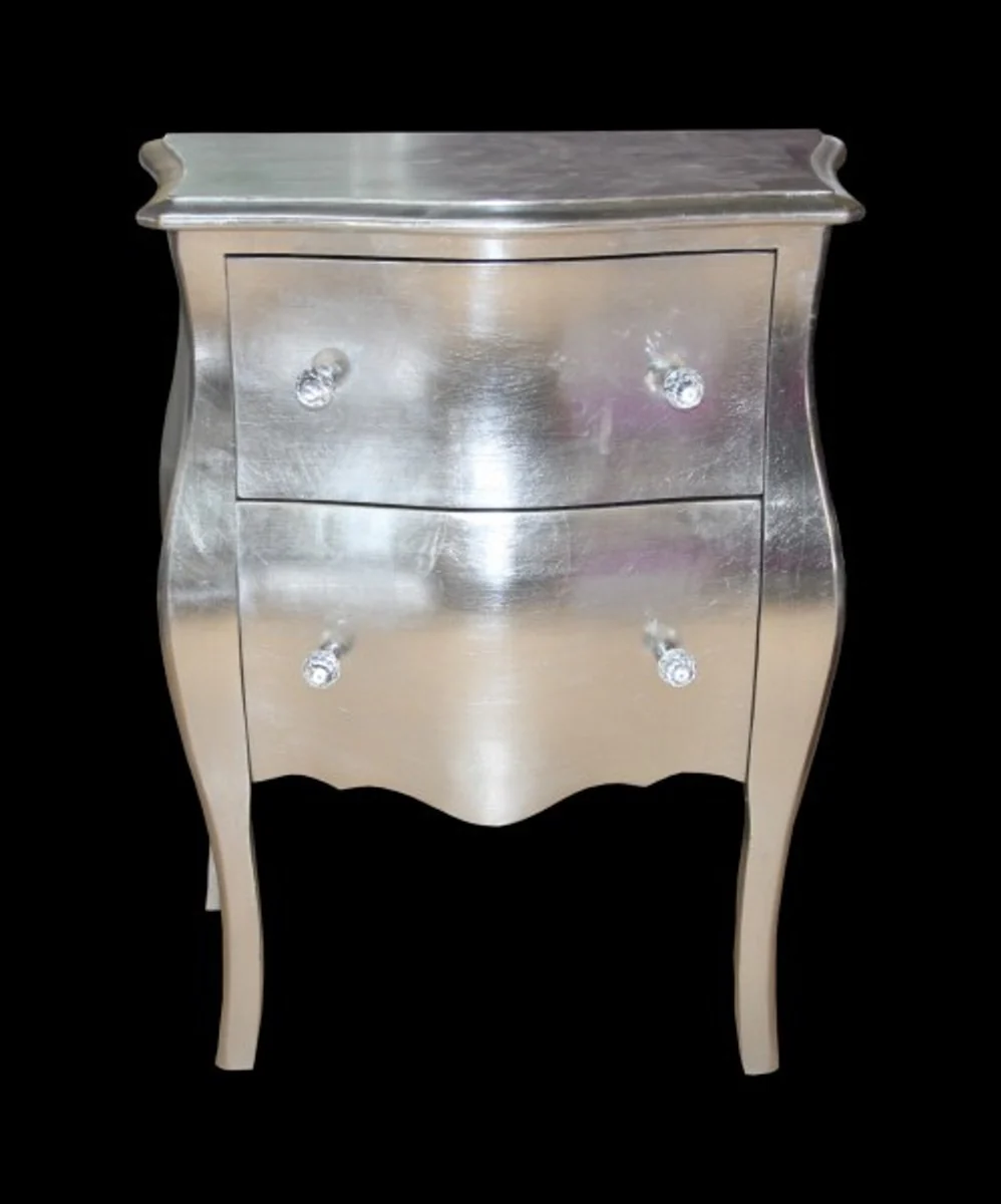 Barock Kommode Silber Antik Look H 78 cm, B 62 cm, T 36 cm