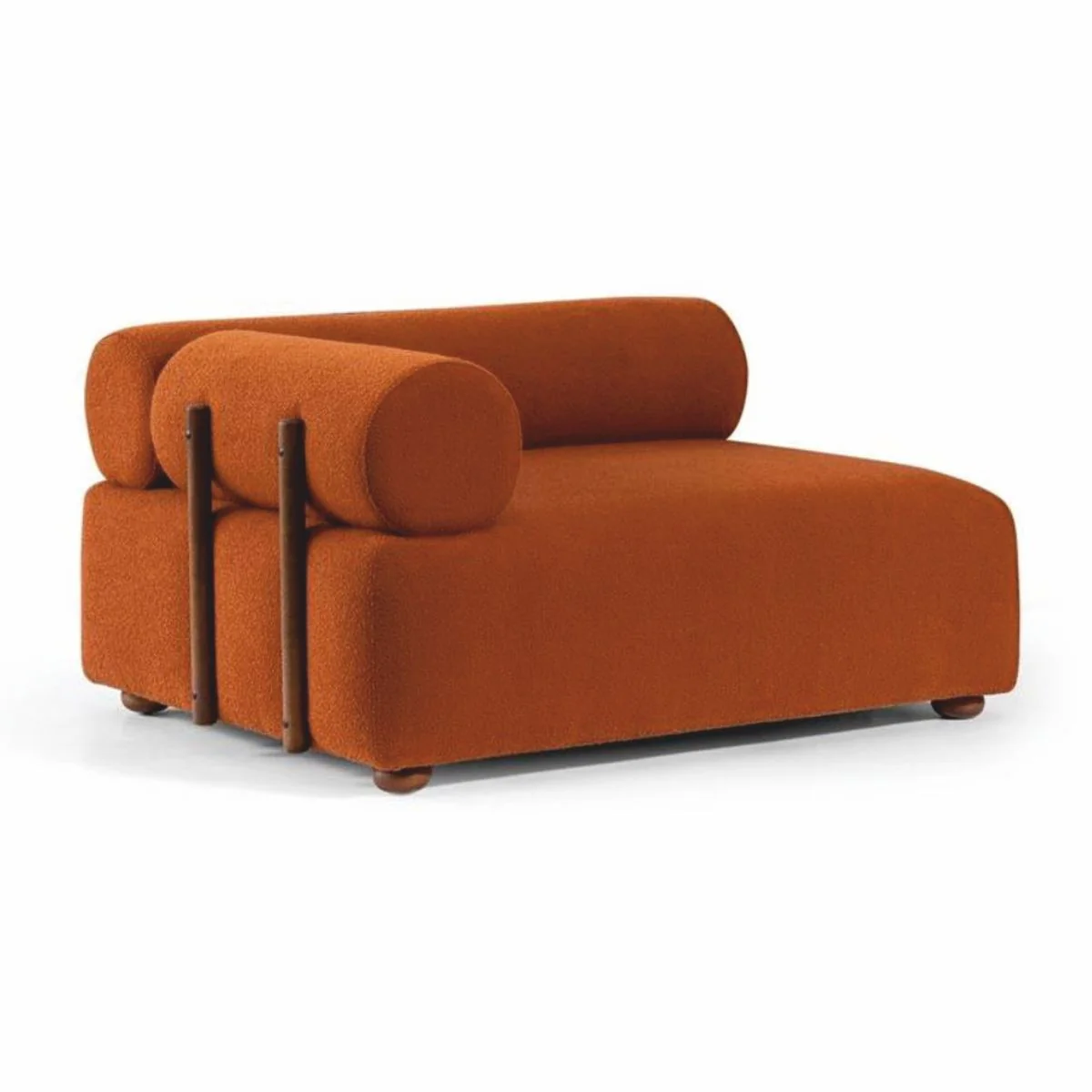 Luxus Sofa Orange / Braun 260 cm - Modulares Wohnzimmer Sofa