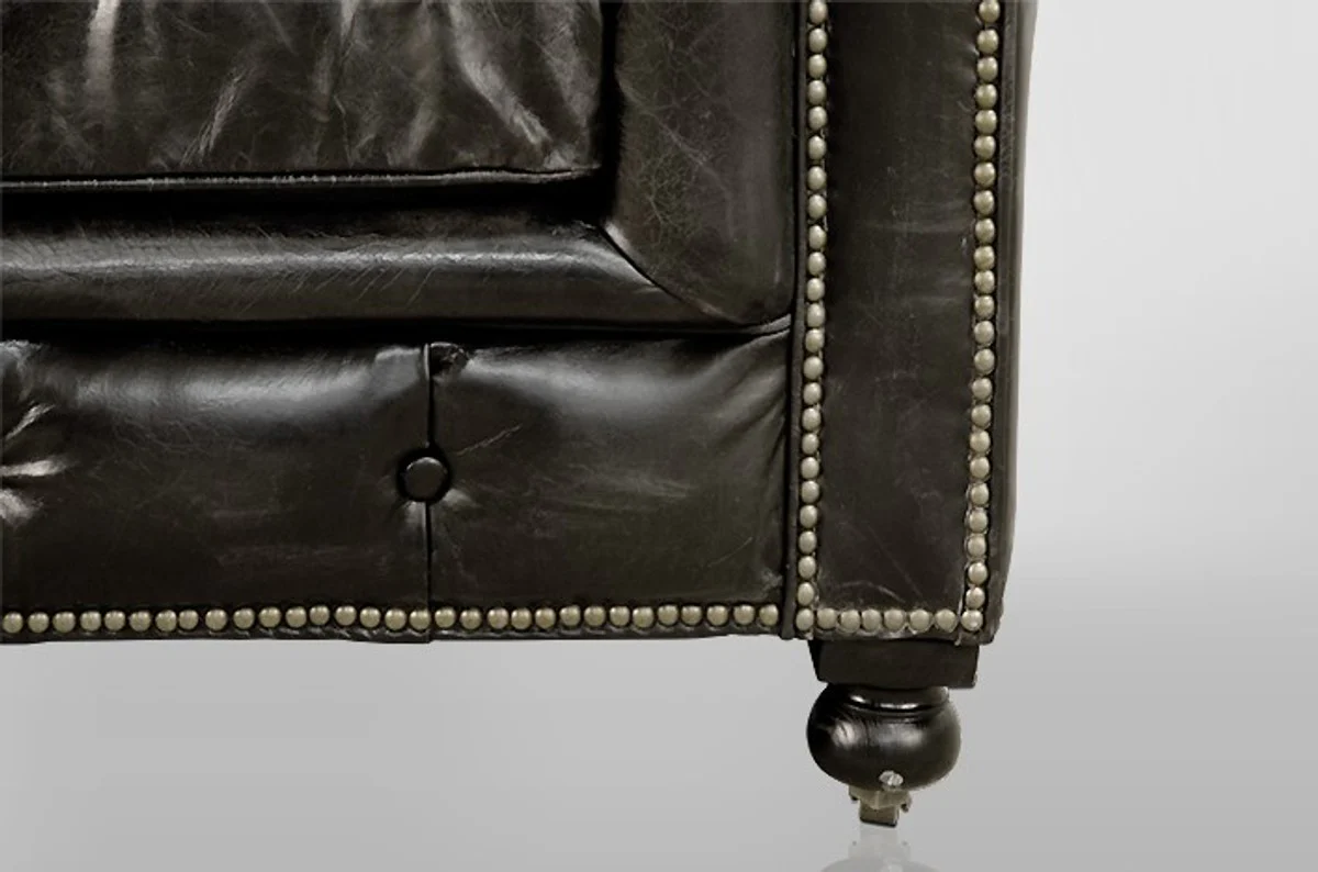 Chesterfield Luxus Echt Leder Sessel Vintage Leder von Ebony - Club Sessel