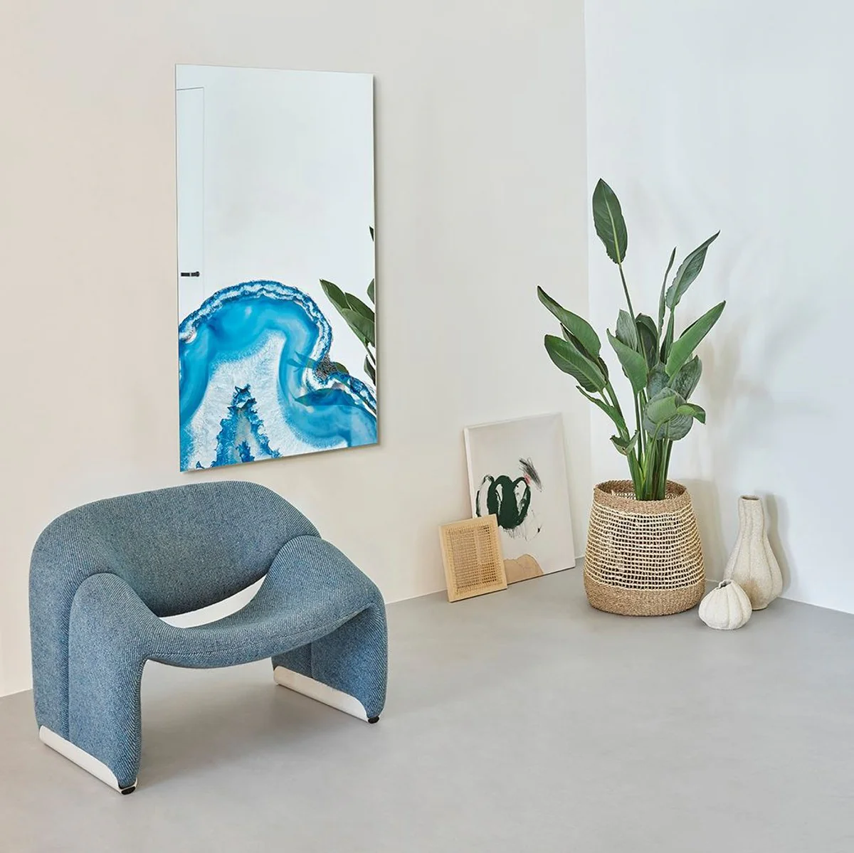 Luxus Wandspiegel Mehrfarbig 80 x 2,5 x H. 130 cm - Rechteckiger Wohnzimmer Spiegel - Schlafzimmer Spiegel - Badezimmer Spiegel - Garderoben Spiegel - Luxus Kollektion