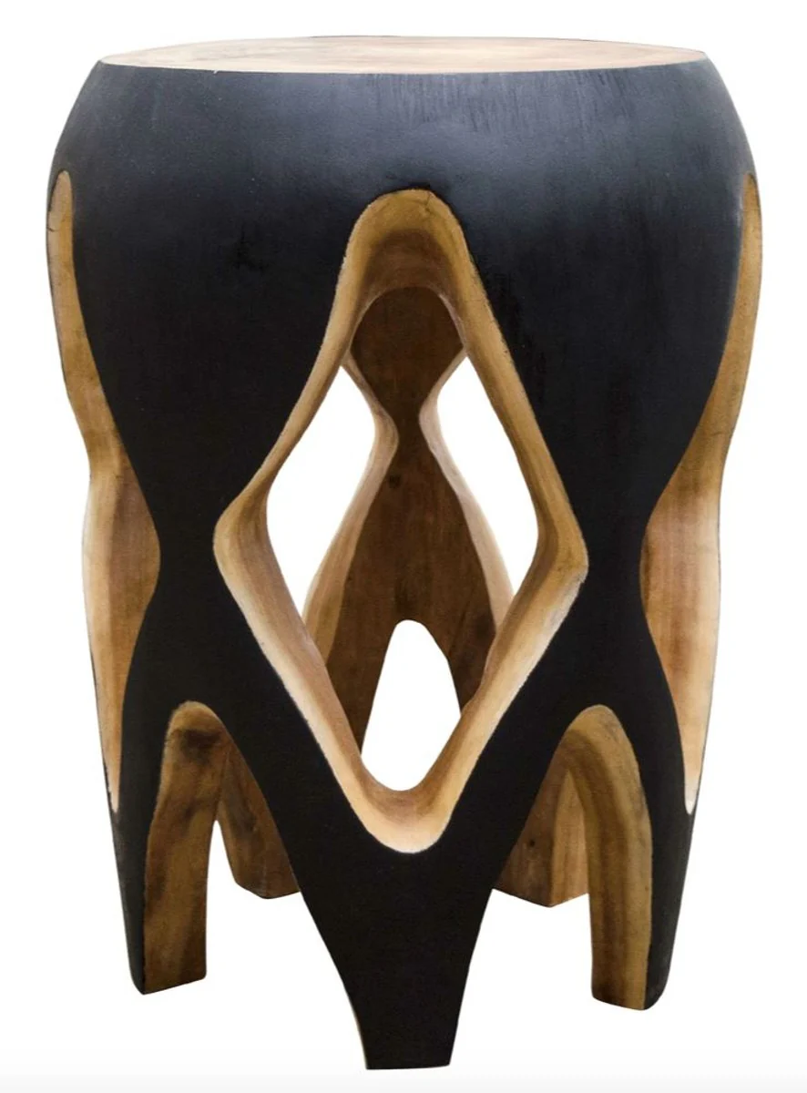 Beistelltisch Schwarz / Naturfarben 40 x H. 54,5 cm - Wohnzimmermöbel