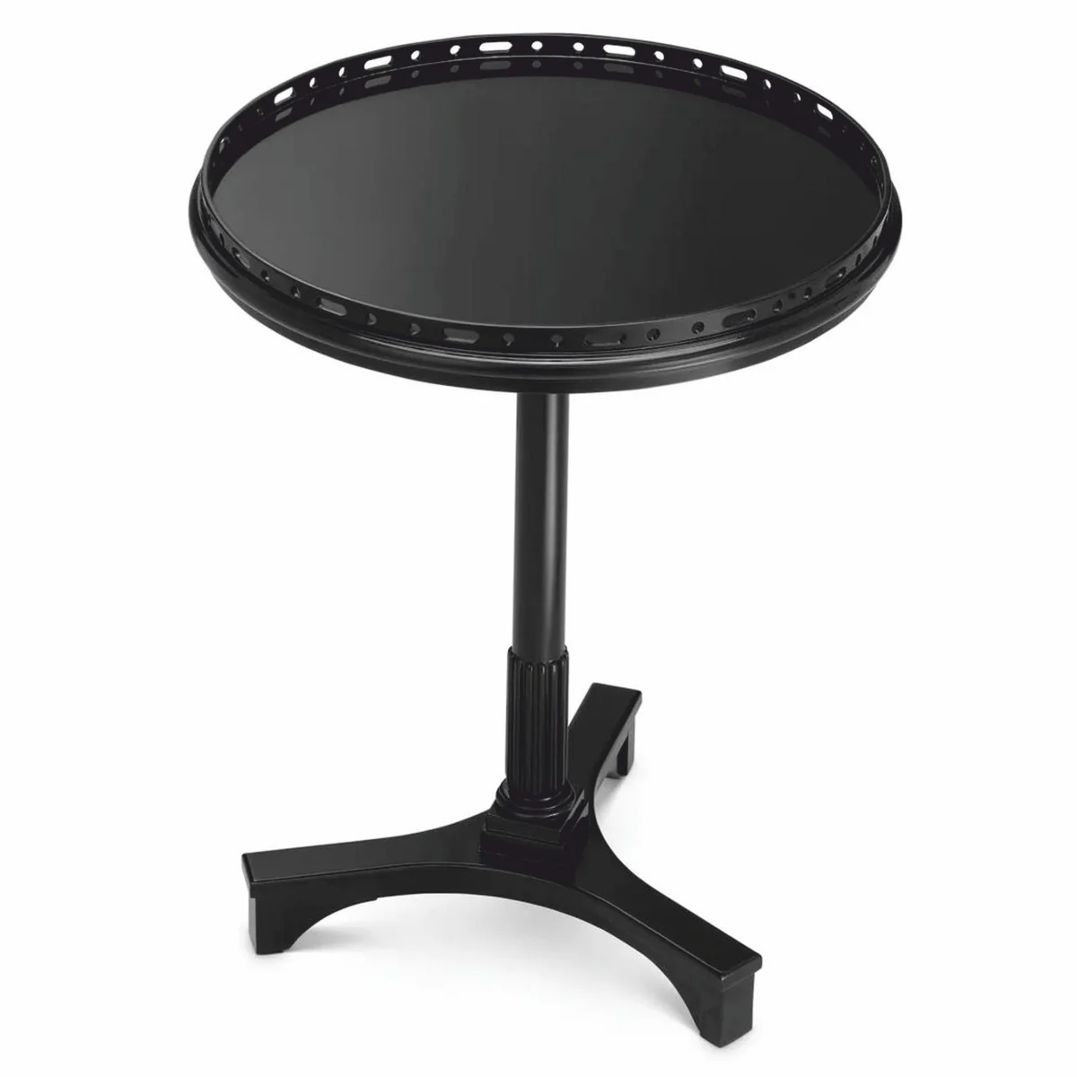 Luxus Mahagoni Beistelltisch Schwarz H. 74,5 cm - Hotel Möbel