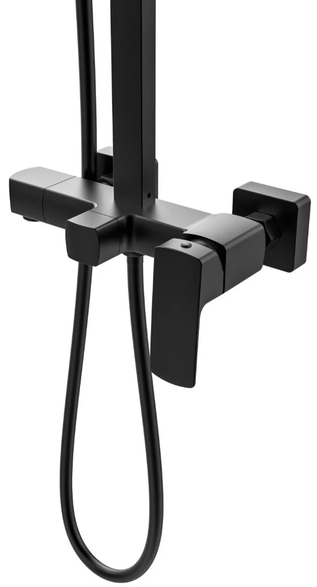 Luxus Duschgarnitur mit Überkopfbrause und Handbrause Schwarz - Duscharmatur - Duschsäule - Brausegarnitur - Luxus Badezimmer Accessoires