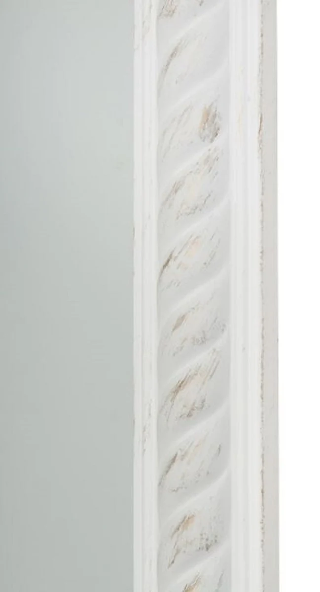 Barock Wohnzimmer Wandspiegel Antik Weiß / Gold 72 x H. 132 cm - Barockmöbel