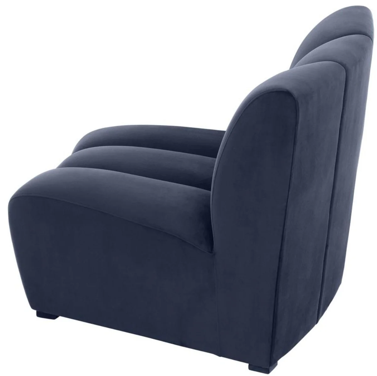 Luxus Samt Couch Mitternachtsblau 109 x 95 x H. 83,5 cm - Gebogenes & Erweiterbares Luxus Wohnzimmer Sofa
