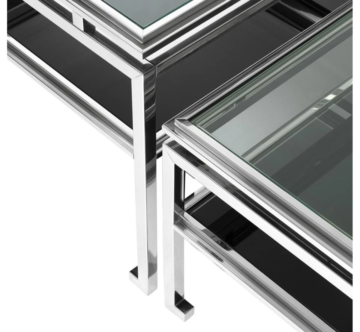 Luxus Couchtisch 4er Set Silber - Designer Wohnzimmermöbel