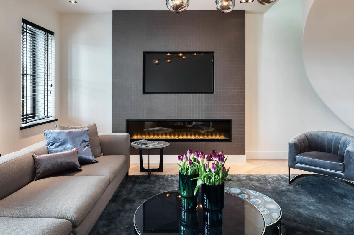 Luxus Seidenteppich Dunkelblau 300 x 400 cm - Rechteckiger Wohnzimmer Teppich - Luxus Qualität - Wohnzimmer Deko Accessoires