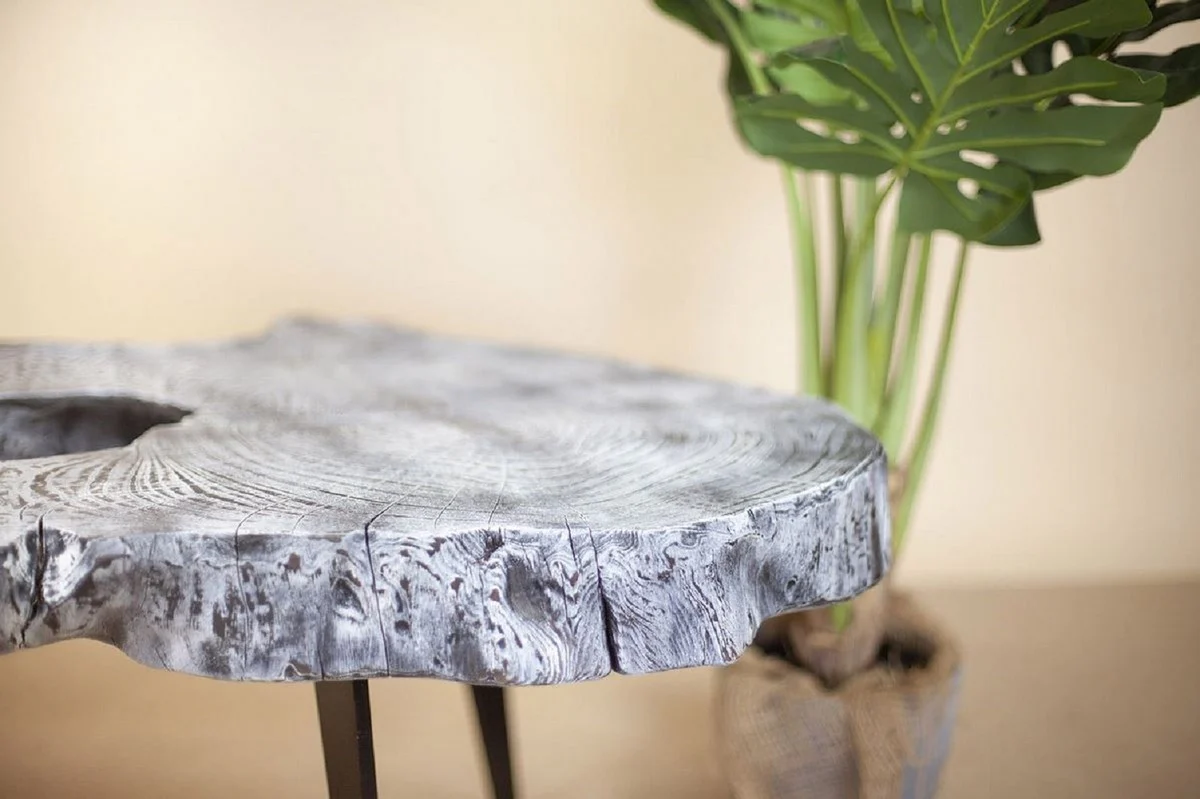 Luxus Couchtisch Grau / Schwarz 100 x 60 x H. 50 cm