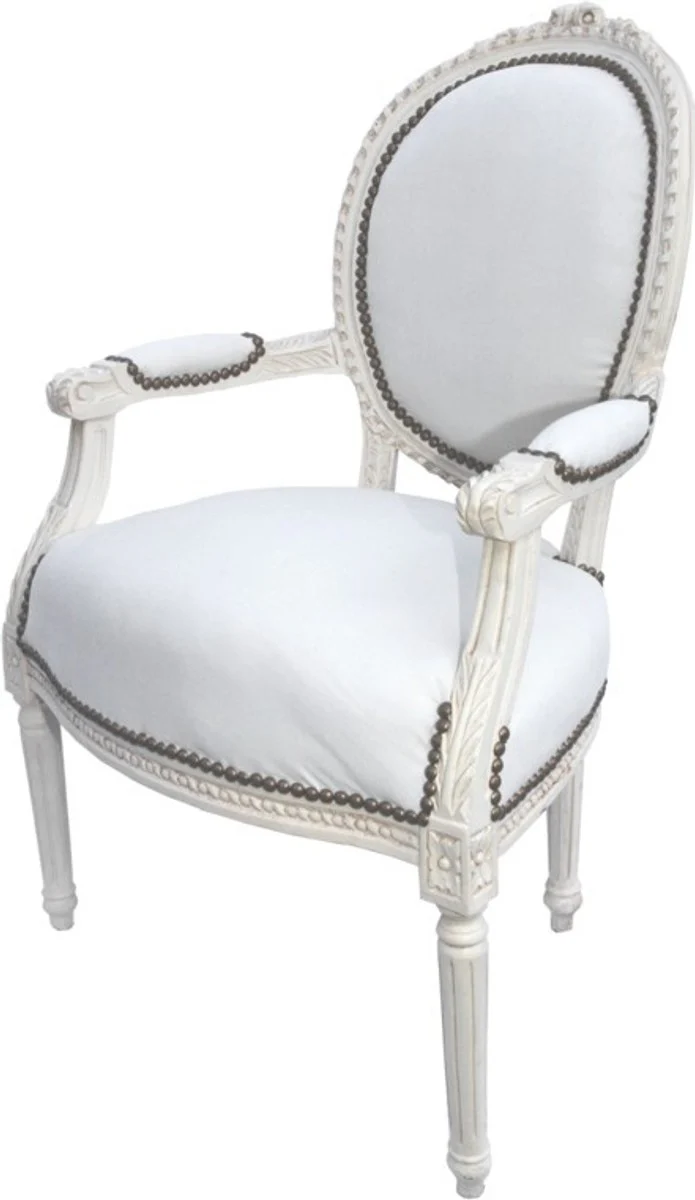 Barock Salon Stuhl Creme / Creme Mod2