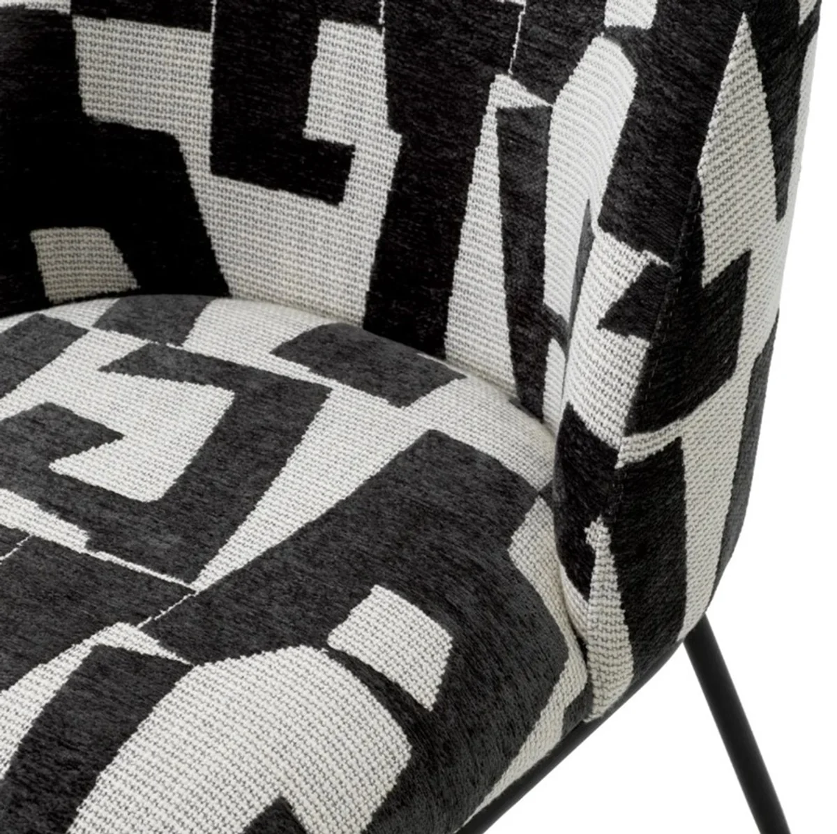 Luxus Esszimmerstuhl Schwarz / Weiß B. 50 cm x T. 60 cm x H. 83 cm - Hotel Möbel