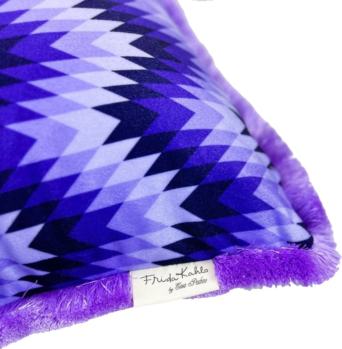 Frida Kahlo by Luxus Deko Kissen mit Strass Steinen Bunt / Schwarz / Lila