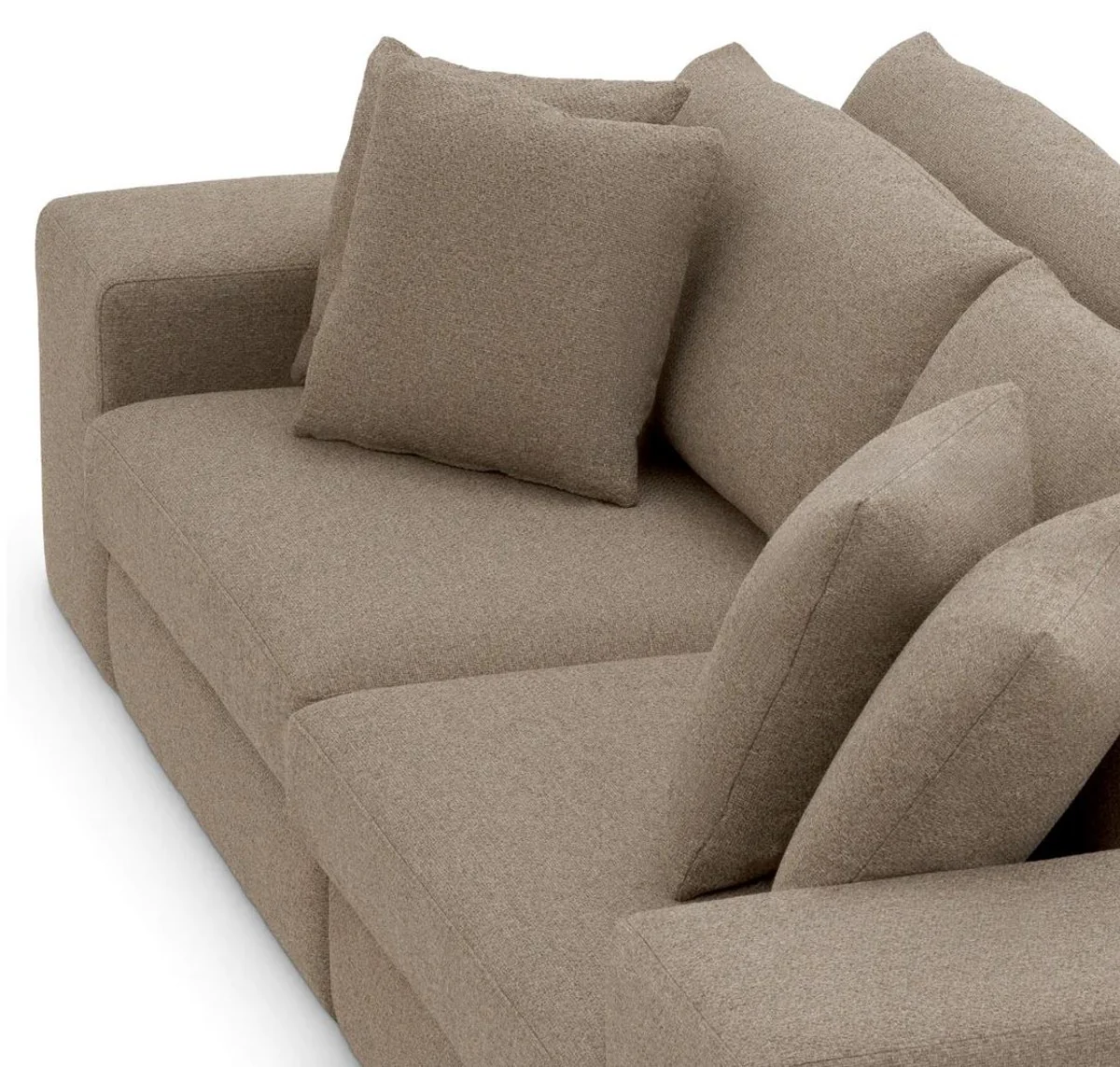 Luxus Sofa mit Kissen Grau / Schwarz 280 x 120 x H. 90 cm - Wohnzimmer Sofa - Hotel Sofa - Wohnzimmer Möbel - Hotel Möbel - Luxus Möbel - Luxus Qualität