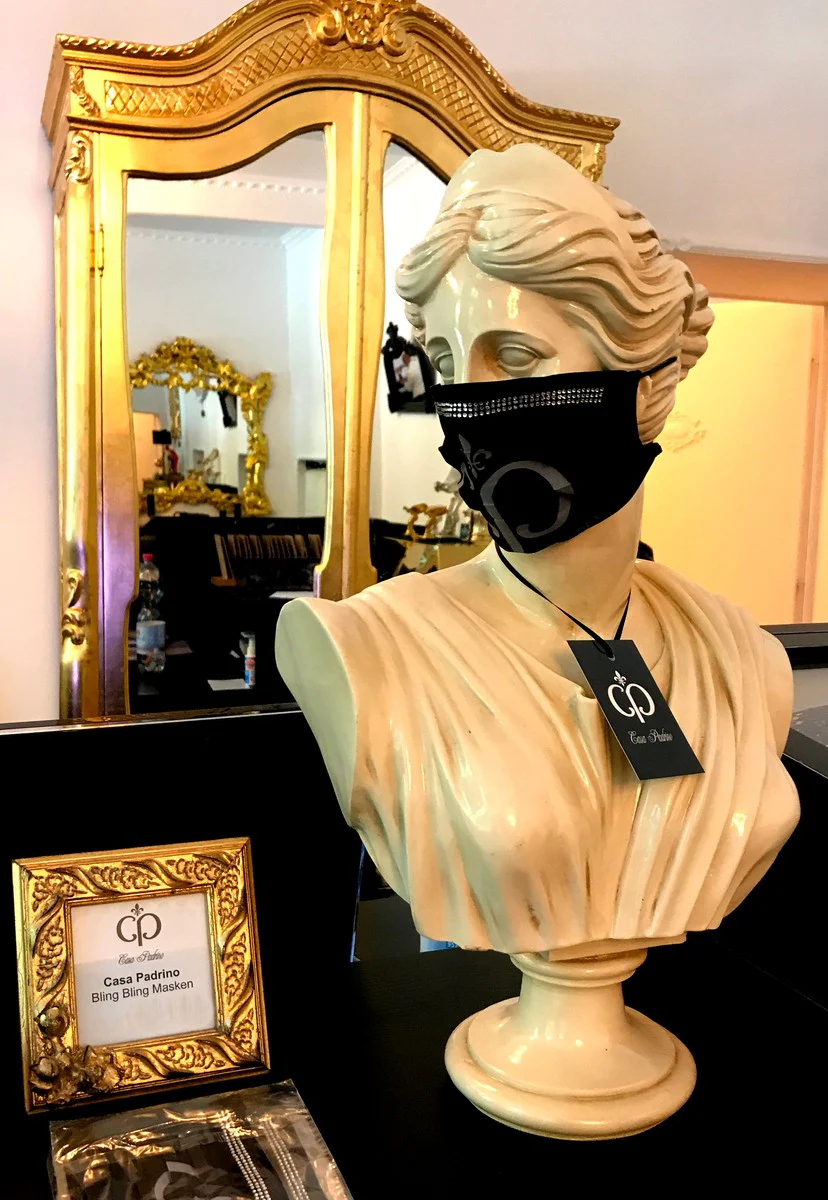 Bling Bling Maske Schwarz / Silber - CP Maske mit Glitzersteinen