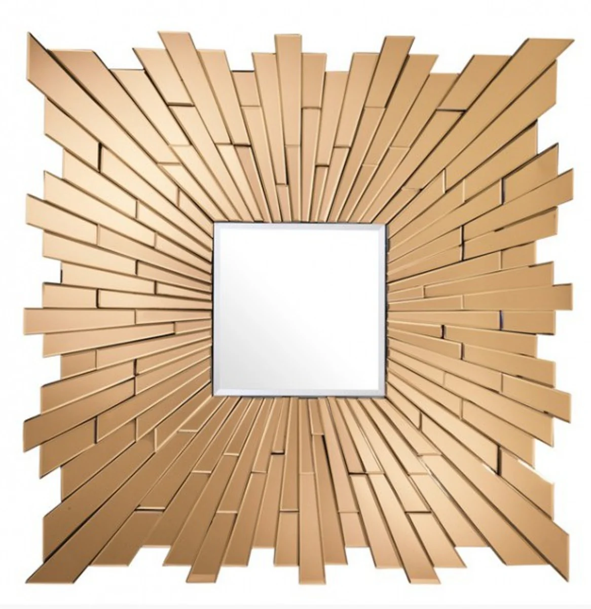 Luxus Designer Wandspiegel Gold B 120 x H 120 cm - Art Deco Luxury Hotel Collection