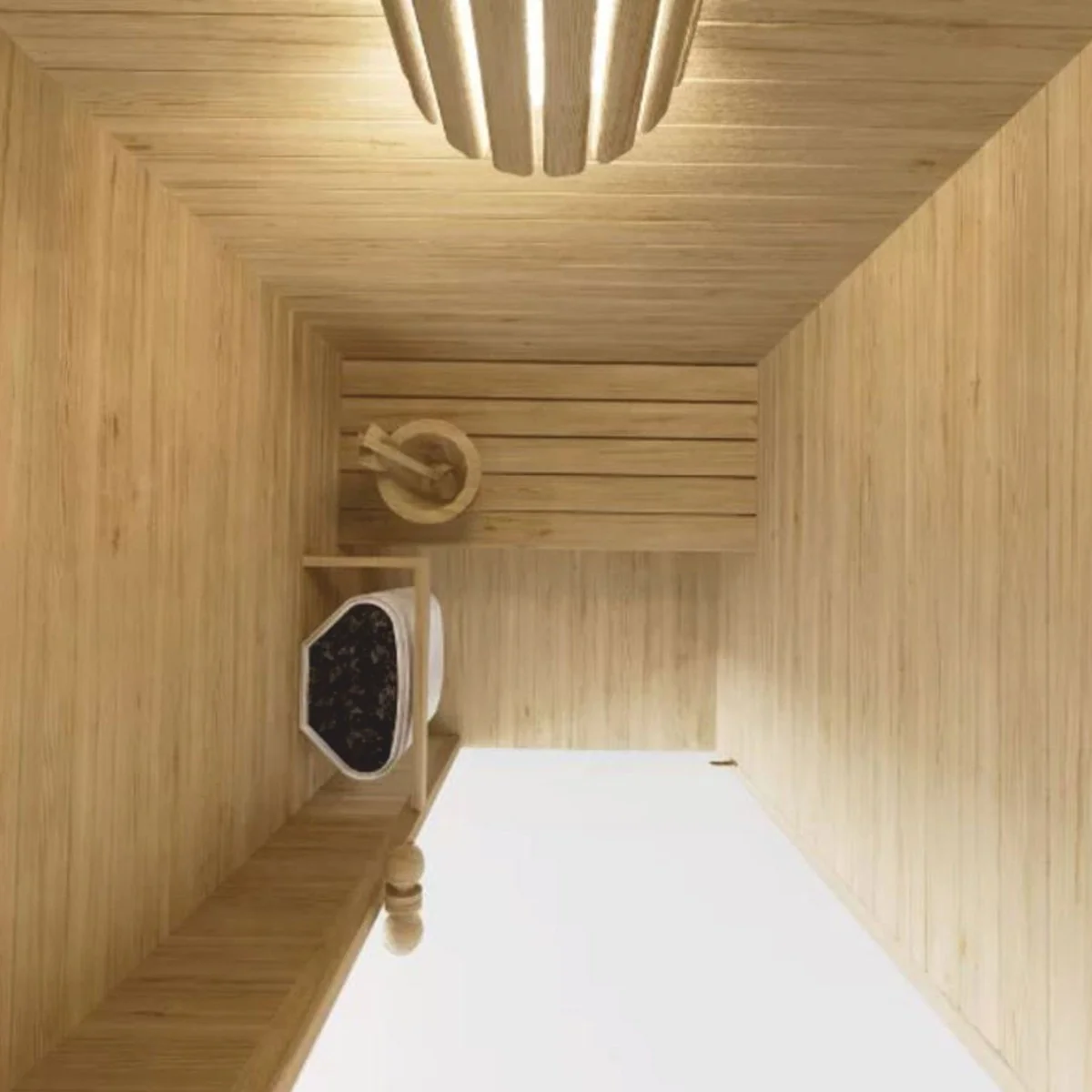 Luxus Innensauna Naturfarben 100 x 100 x H. 190 cm - Massivholz Minisauna