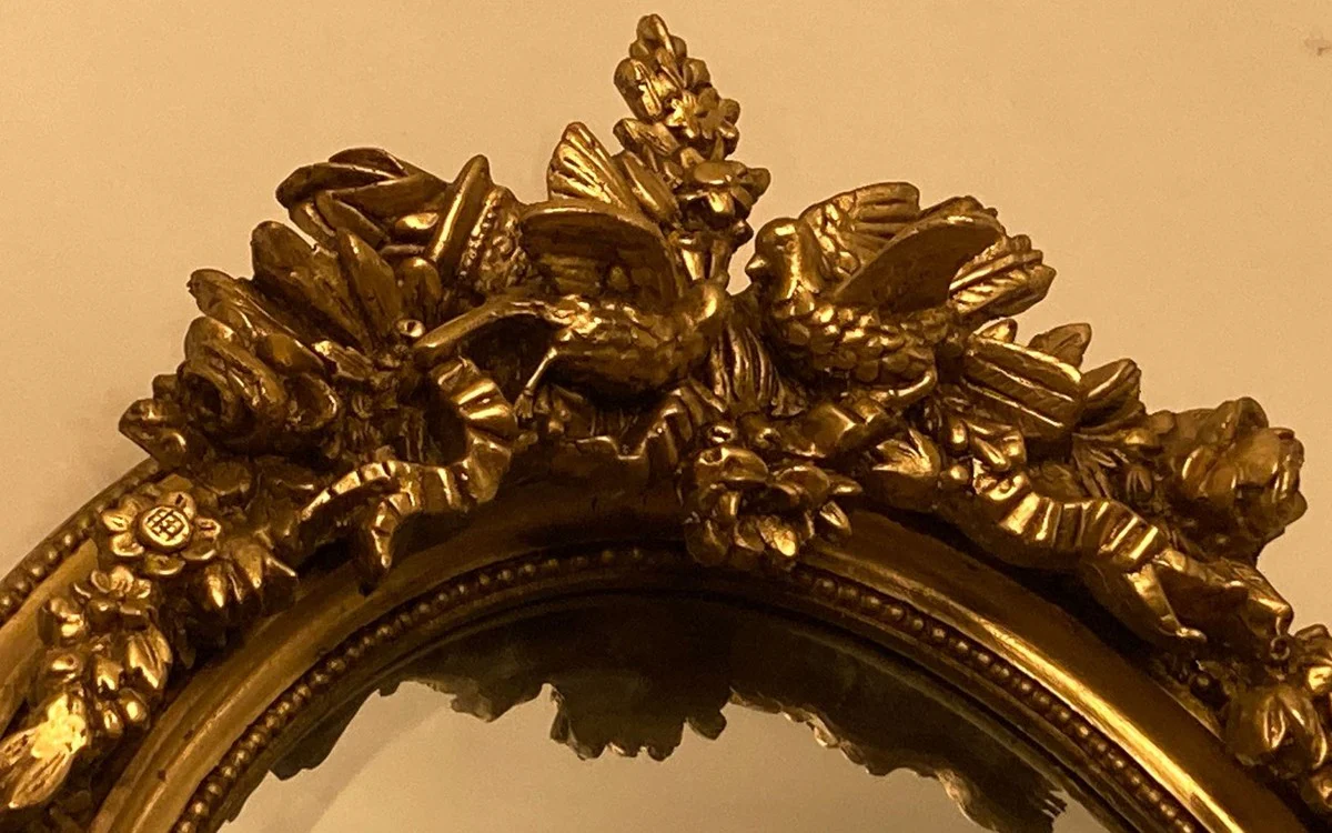 Barock Spiegel Gold - Prunkvoller Wandspiegel mit eleganten Verzierungen - Handgefertigter Barock Garderoben Spiegel - Barockstil Wandspiegel - Barock Möbel - Edel & Prunkvoll