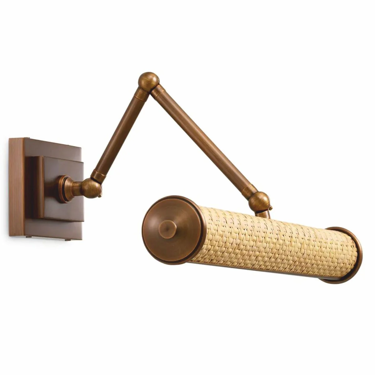 Luxus Wandleuchte Antik Messing / Naturfarben 43 cm - Luxus Leuchten