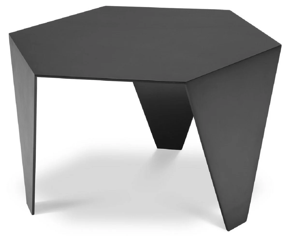 Luxus Beistelltisch Bronzefarben 57,5 x 50 x H. 34,5 cm - 6 Eckiger Edelstahl Tisch - Luxus Wohnzimmer Möbel - Luxus Qualität