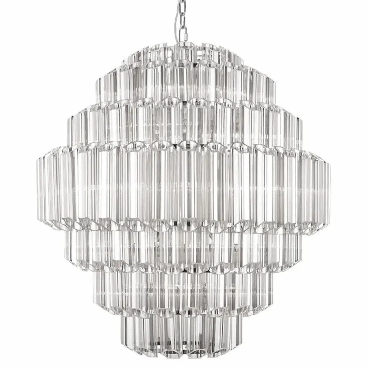 Glas Kronleuchter Silber Ø 80 x H. 93 cm - Runder Kronleuchter