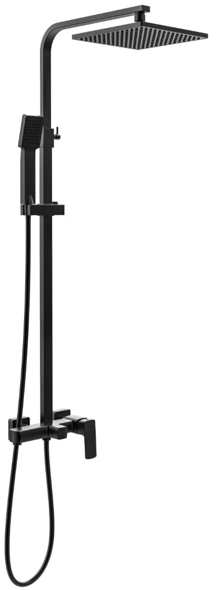 Luxus Duschgarnitur mit Überkopfbrause und Handbrause Schwarz - Duscharmatur - Duschsäule - Brausegarnitur - Luxus Badezimmer Accessoires