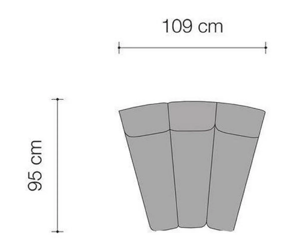 Luxus Couch Weiß / Schwarz 109 x 95 x H. 83,5 cm - Gebogenes & Erweiterbares Luxus Wohnzimmer Sofa