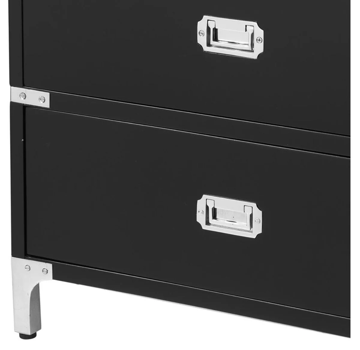 Luxus Beistelltisch mit 3 Schubladen Schwarz 71 x 40,5 x H. 74 cm - Wohnzimmermöbel