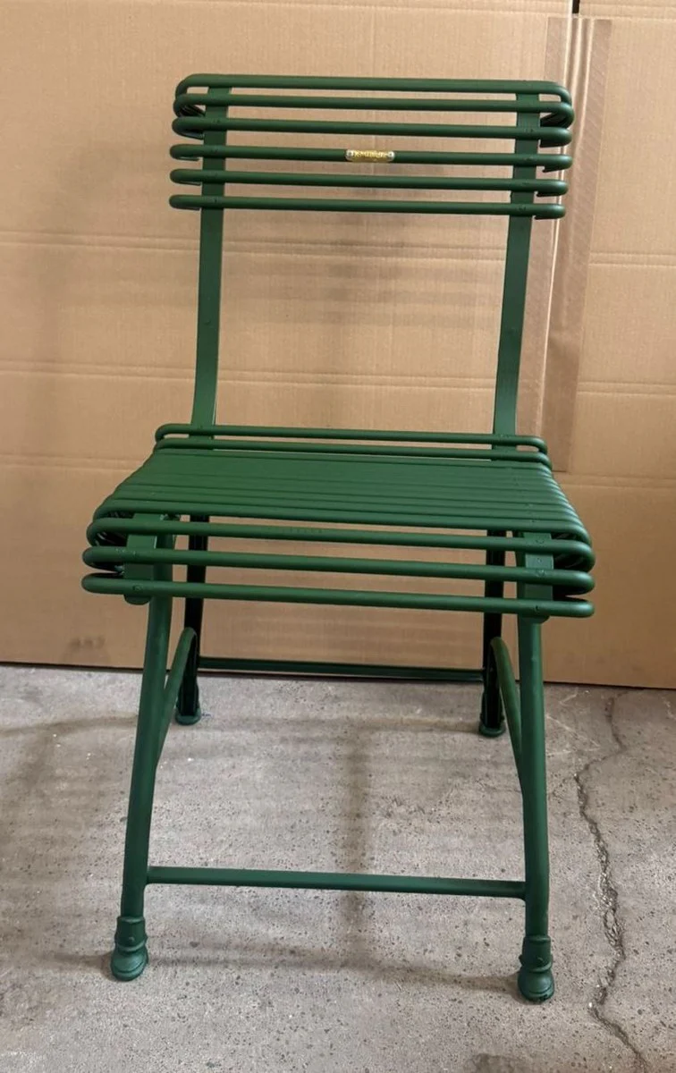 Jugendstil Schmiedeeisen Gartenstuhl Dunkelgrün - Barock & Jugendstil Garten Möbel