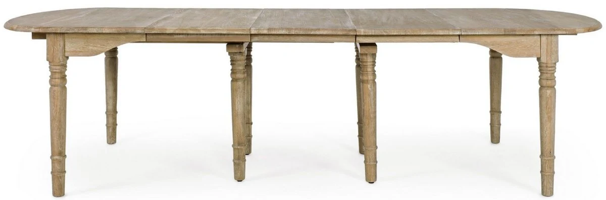 Luxus Massivholz Esstisch Naturfarben 152-382 x 120 x H. 78 cm - Ausziehbarer Massivholz Küchentisch - Esszimmer Möbel - Küchen Möbel - Massivholz Möbel - Luxus Möbel