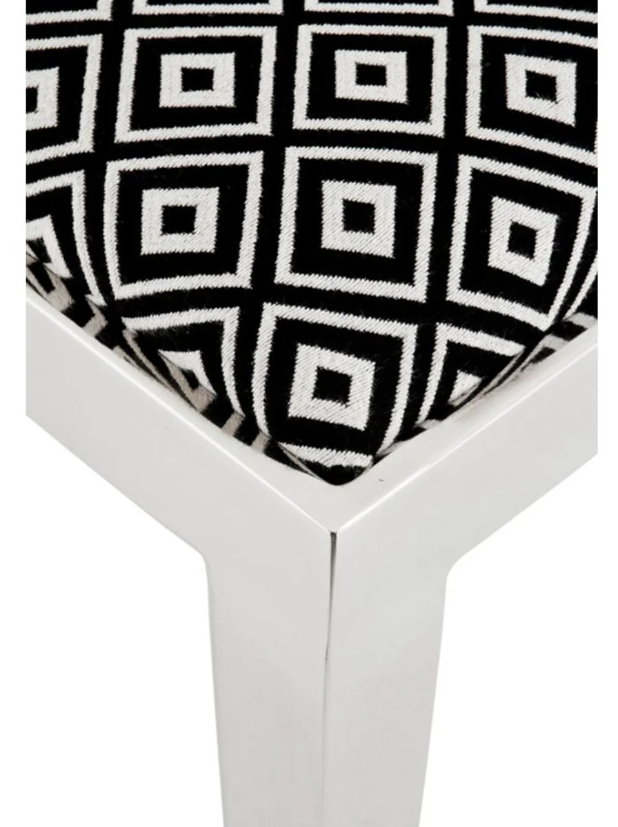 Luxus Edelstahl Esszimmerstuhl 47,5 x 50 x H. 77,2 cm - Designer Esszimmermöbel