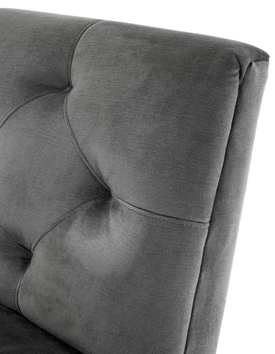 Luxus Esszimmerstuhl in dunkelgrau mit schwarzen Beinen 50 x 59 x H. 79 cm - Esszimmermöbel