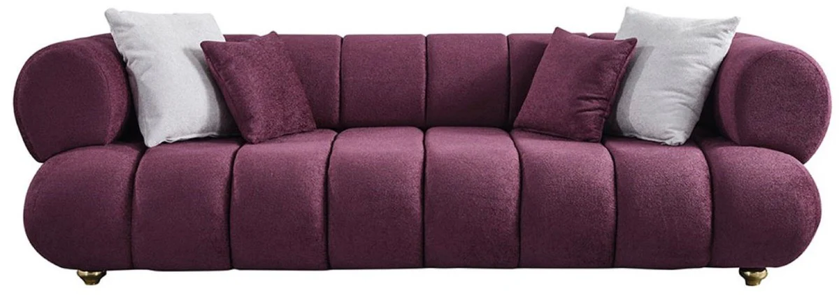 Luxus 4er Sofa Lila / Gold - Modernes Wohnzimmer Sofa - Moderne Wohnzimmer Möbel - Luxus Kollektion