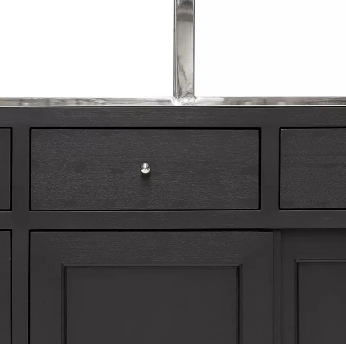 Regalschrank mit Leiter Schwarz / Silber 219 x 43 x H. 240 cm - Bücherschrank - Wohnzimmer Schrank - Büro Schrank - Wohnzimmer Möbel - Büro Möbel - Luxus Möbel