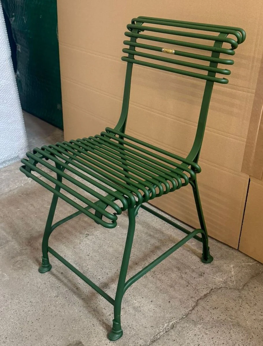 Jugendstil Schmiedeeisen Gartenstuhl Dunkelgrün - Barock & Jugendstil Garten Möbel