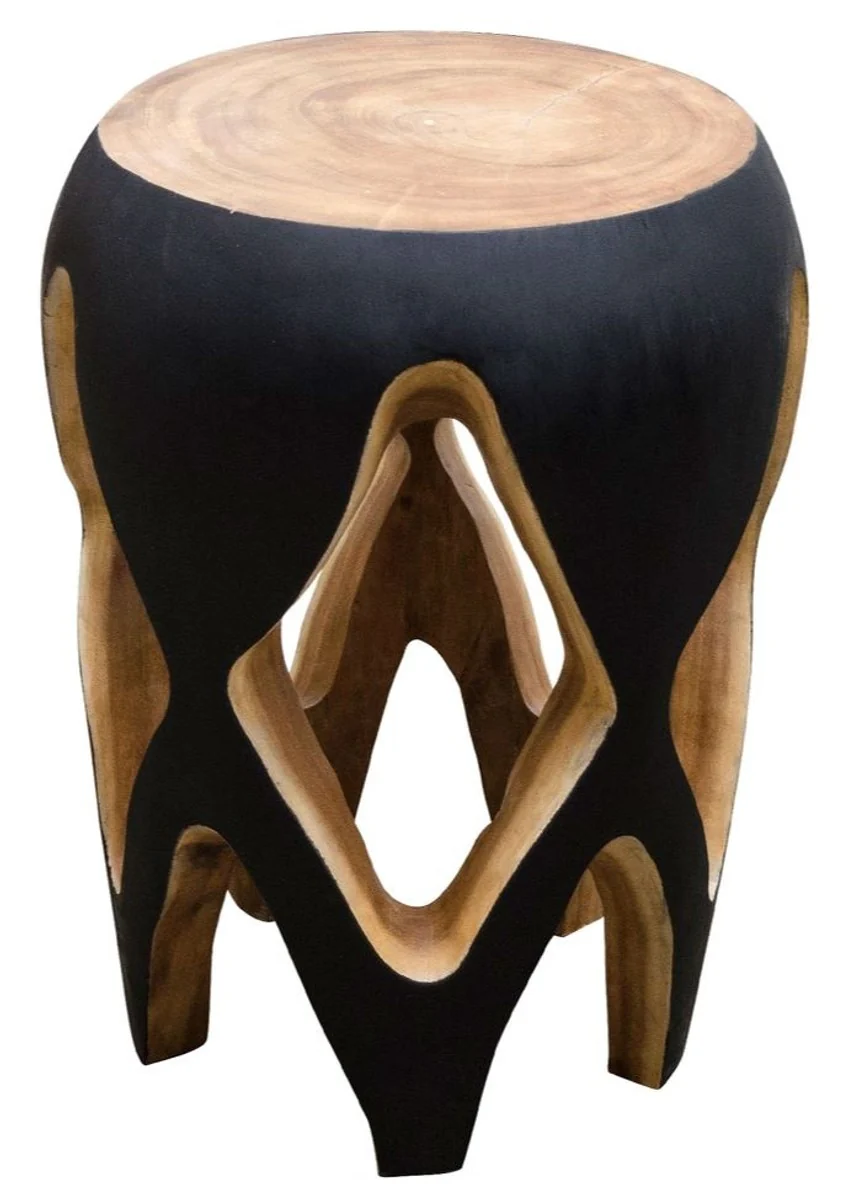 Beistelltisch Schwarz / Naturfarben 40 x H. 54,5 cm - Wohnzimmermöbel