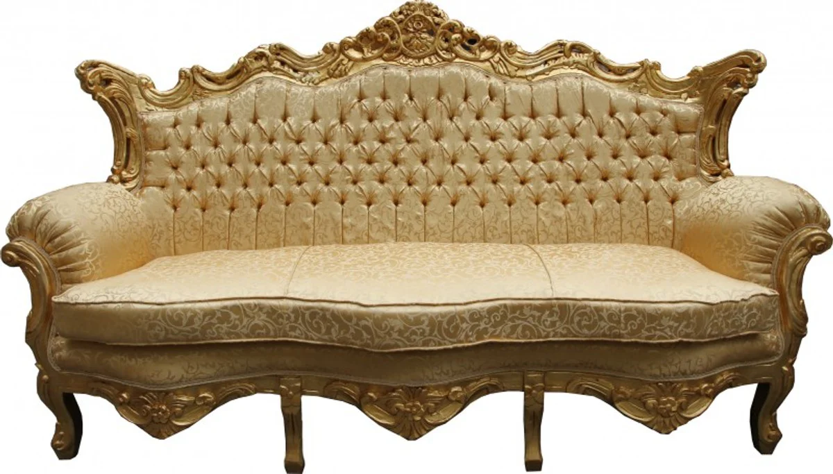 Barock Sofa Master Gold Muster / Gold - Wohnzimmer Couch Möbel Lounge