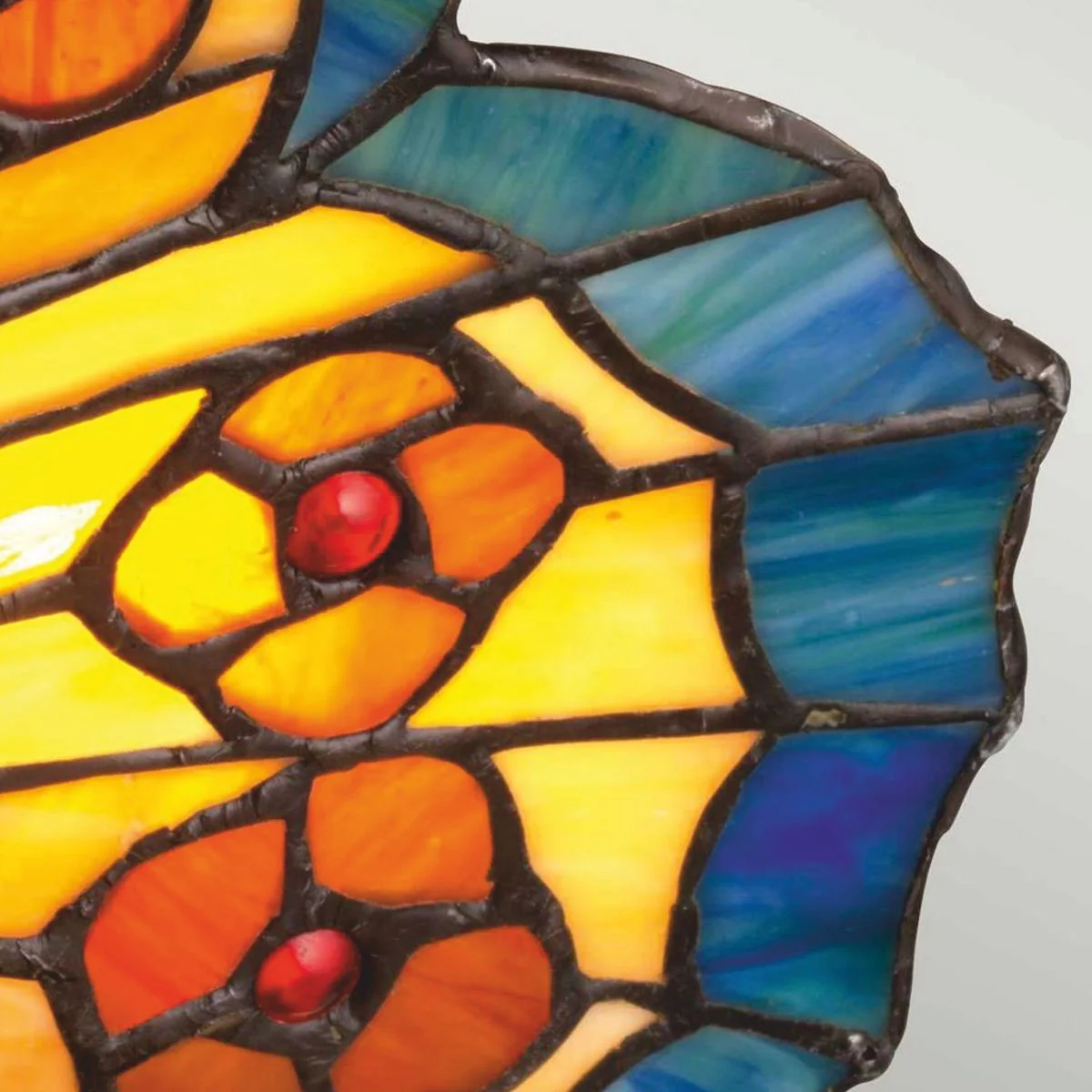 Luxus Tiffany LED Tischleuchte Schmetterling Bunt / Bronze - Tiffany Deko Leuchten