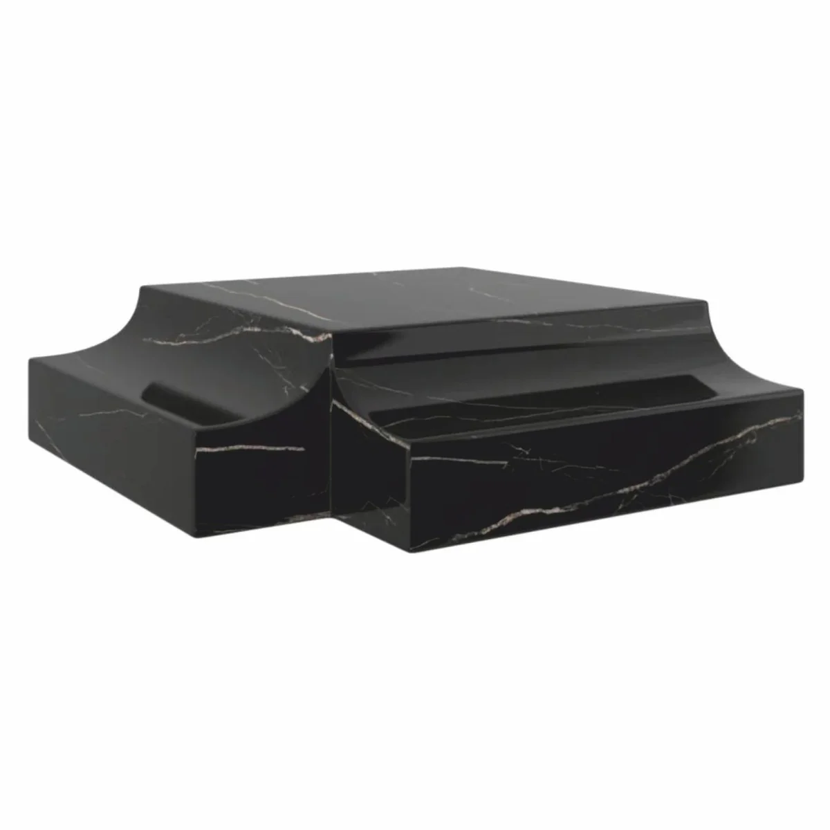 Luxus Marmor Couchtisch Schwarz 109 cm - Wohnzimmer & Hotel Möbel