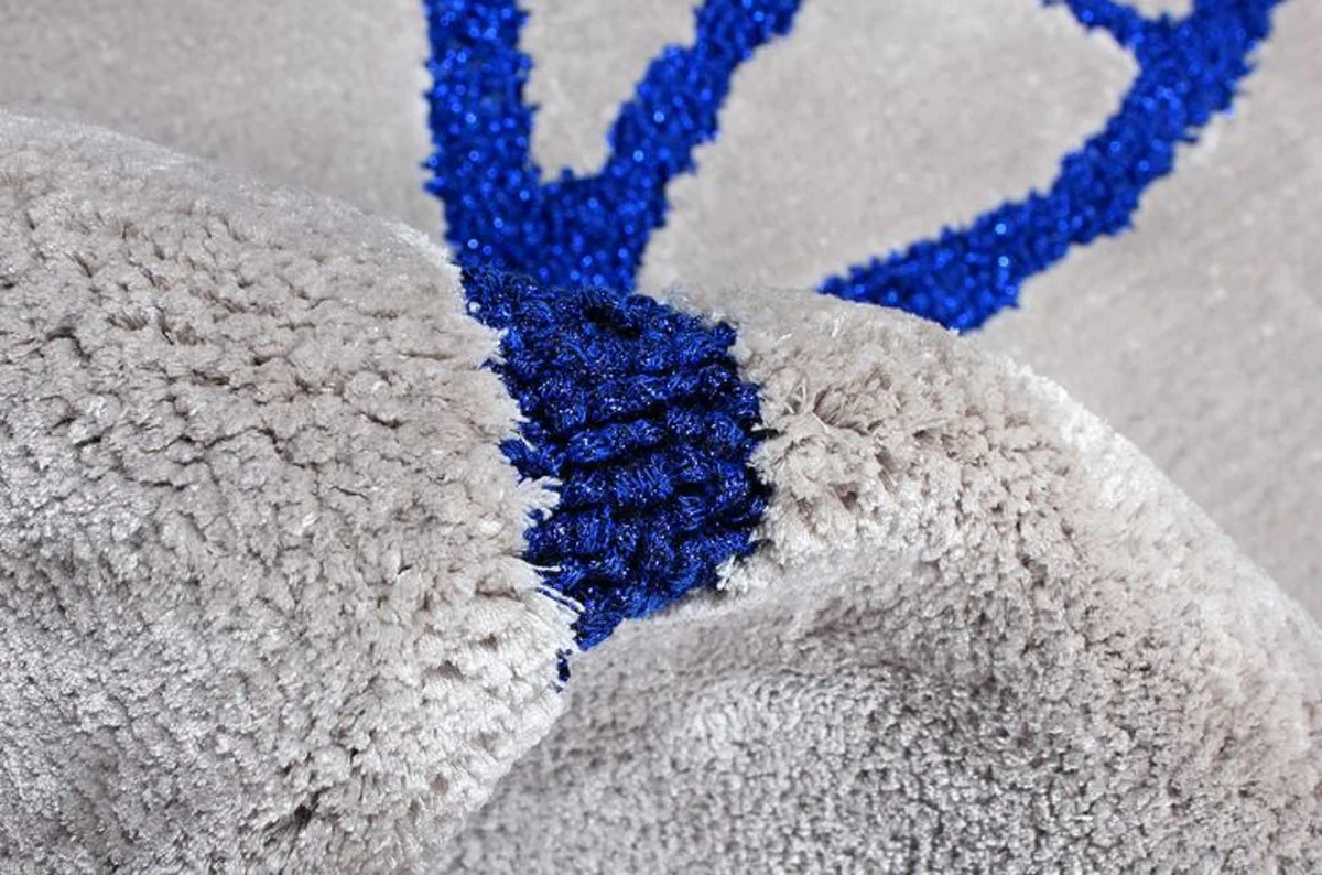 Luxus Teppich Grau / Blau 160 x 230 cm - Rechteckiger Wohnzimmer Teppich - Moderner Schlafzimmer Teppich - Luxus Interior - Luxus Qualität