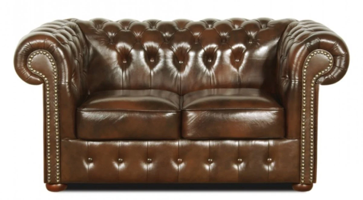 Echtleder 2er Sofa Dunkelbraun 160 x 90 x H. 78 cm - Luxus Qualität