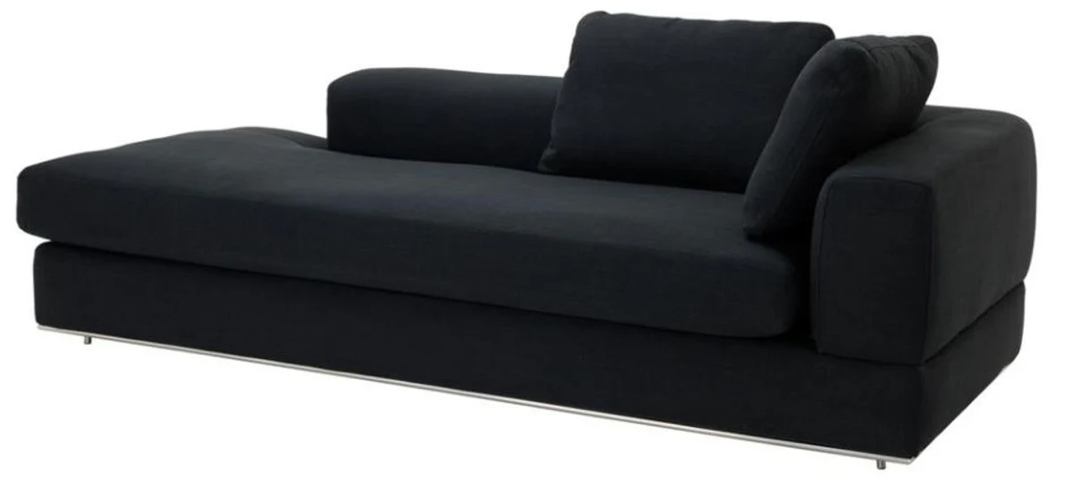 Designer Sofa Schwarz Rechtsseitig 231 x 101 x H. 85 cm - Luxus Wohnzimmer Möbel